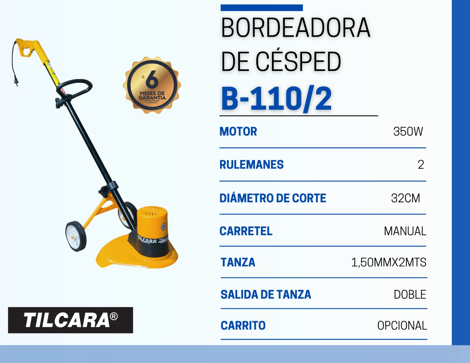 Ficha técnica bordeadora de césped B-110/2 Tilcara