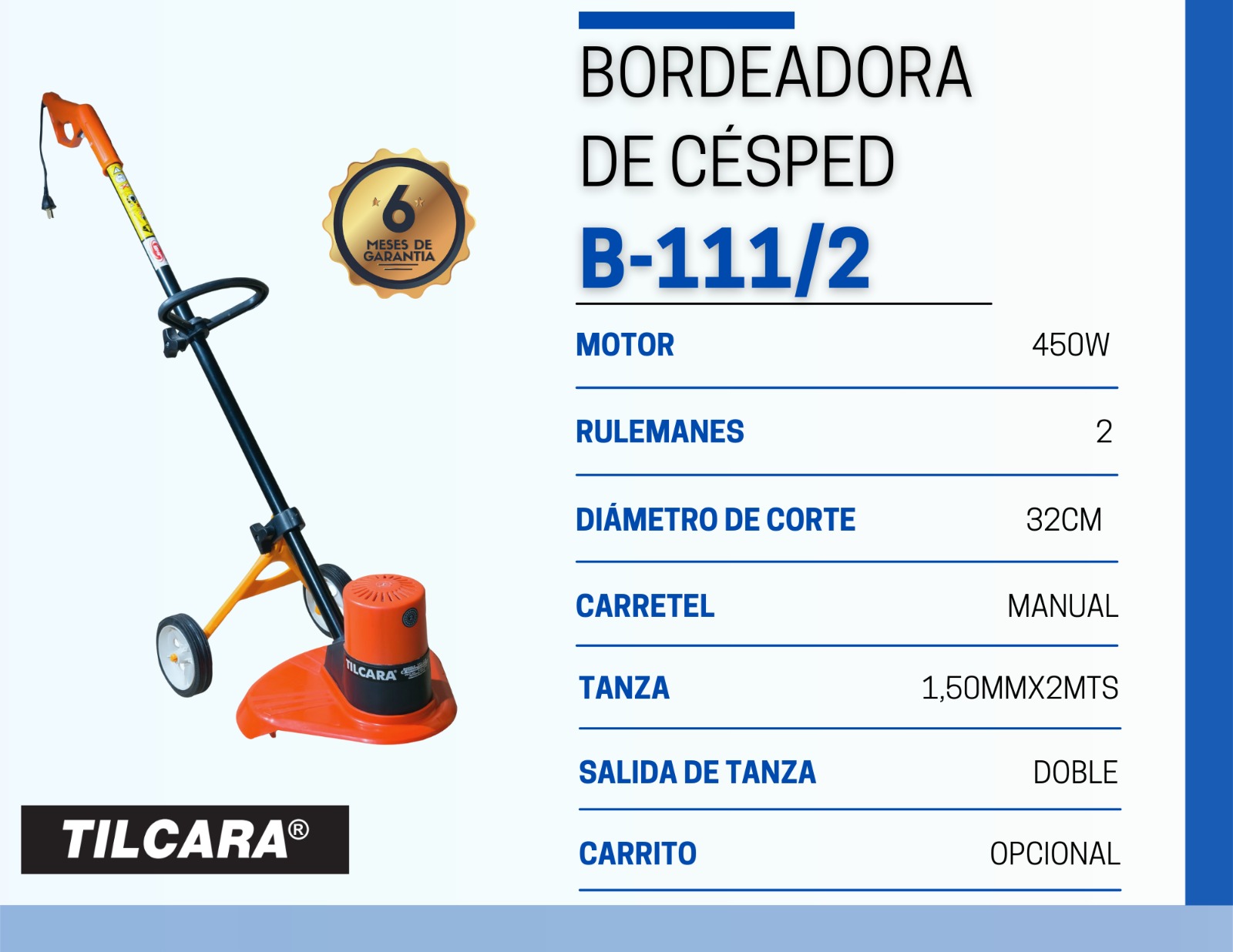 Ficha técnica bordeadora de césped B-111/2 Tilcara