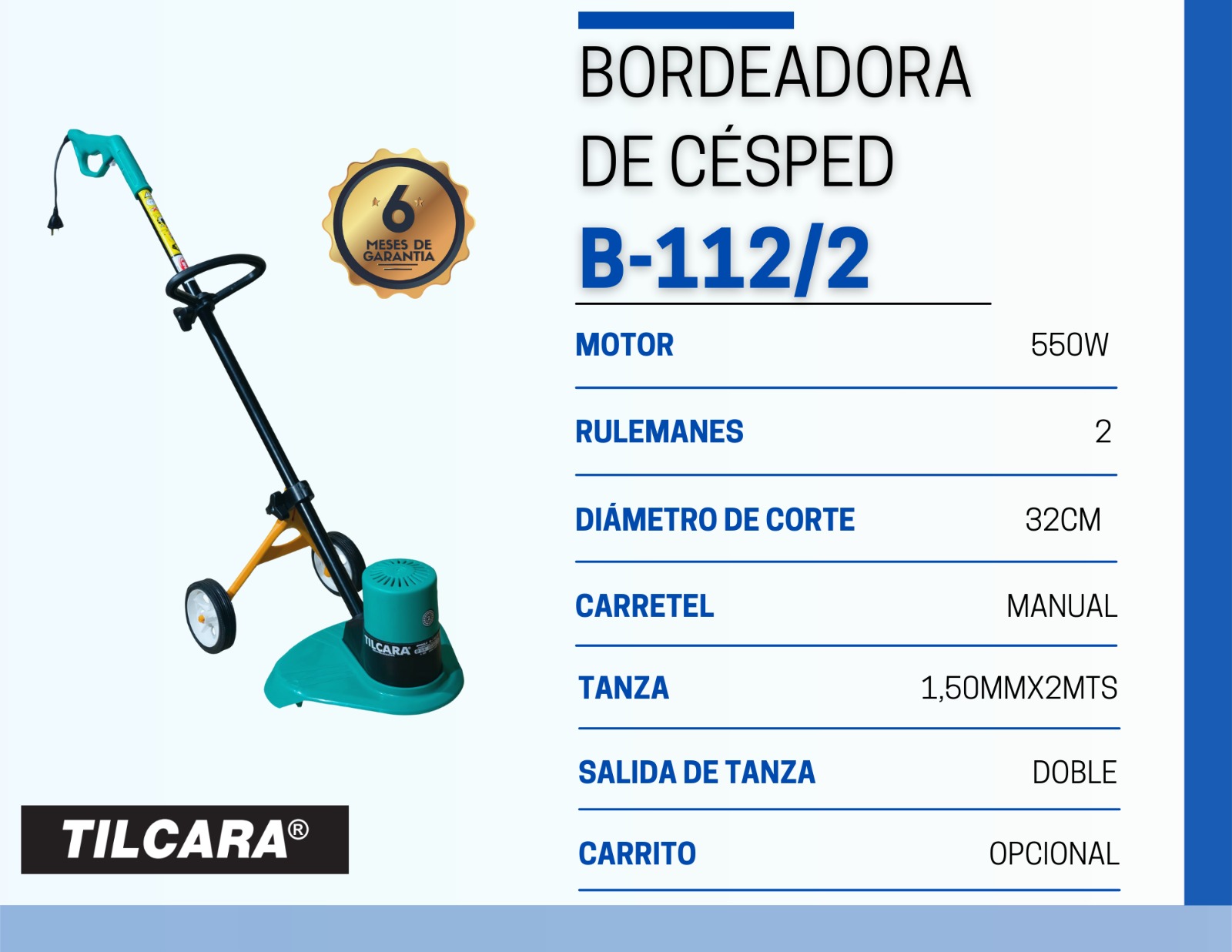 Ficha técnica bordeadora de césped B-112/2 Tilcara