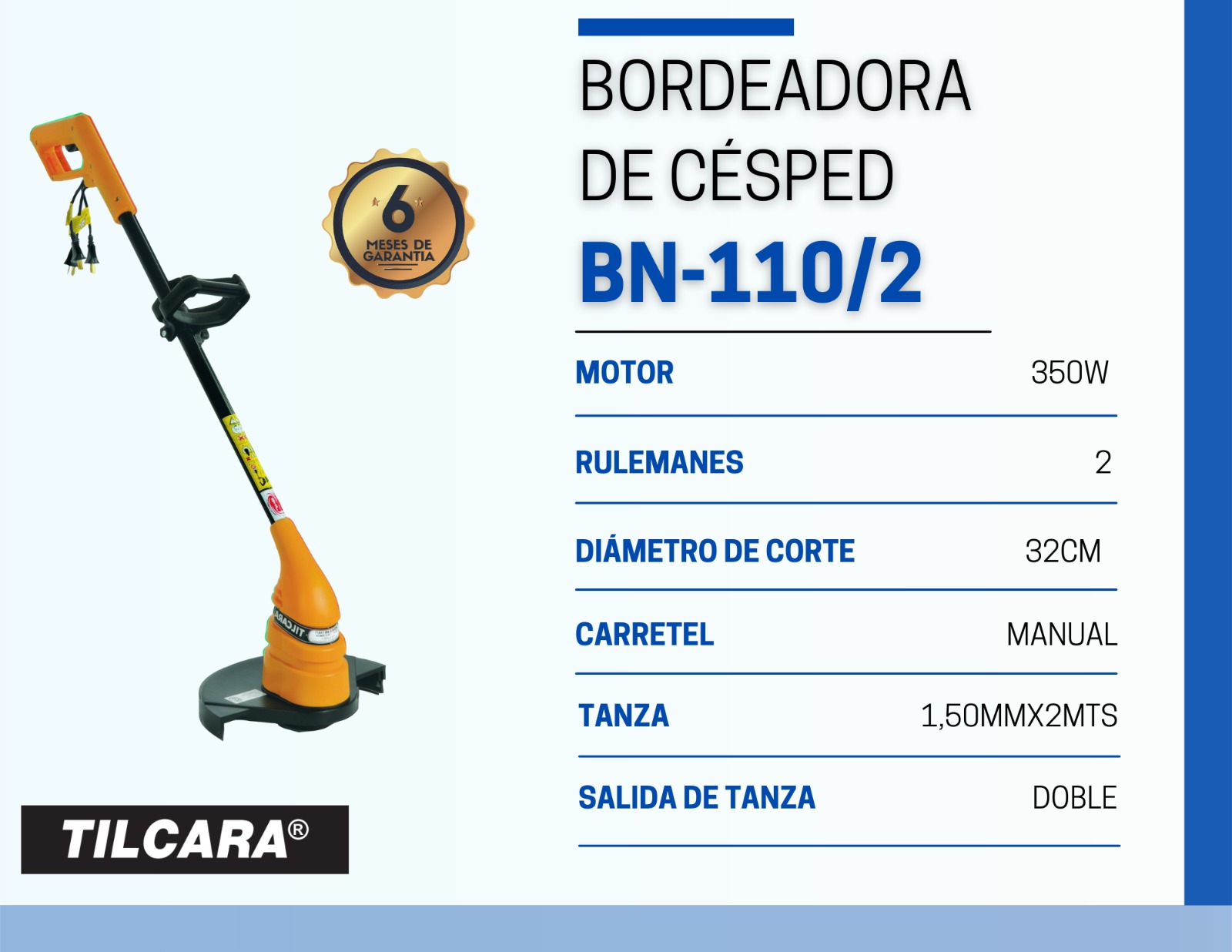 Ficha técnica bordeadora de césped BN-110/2 Tilcara