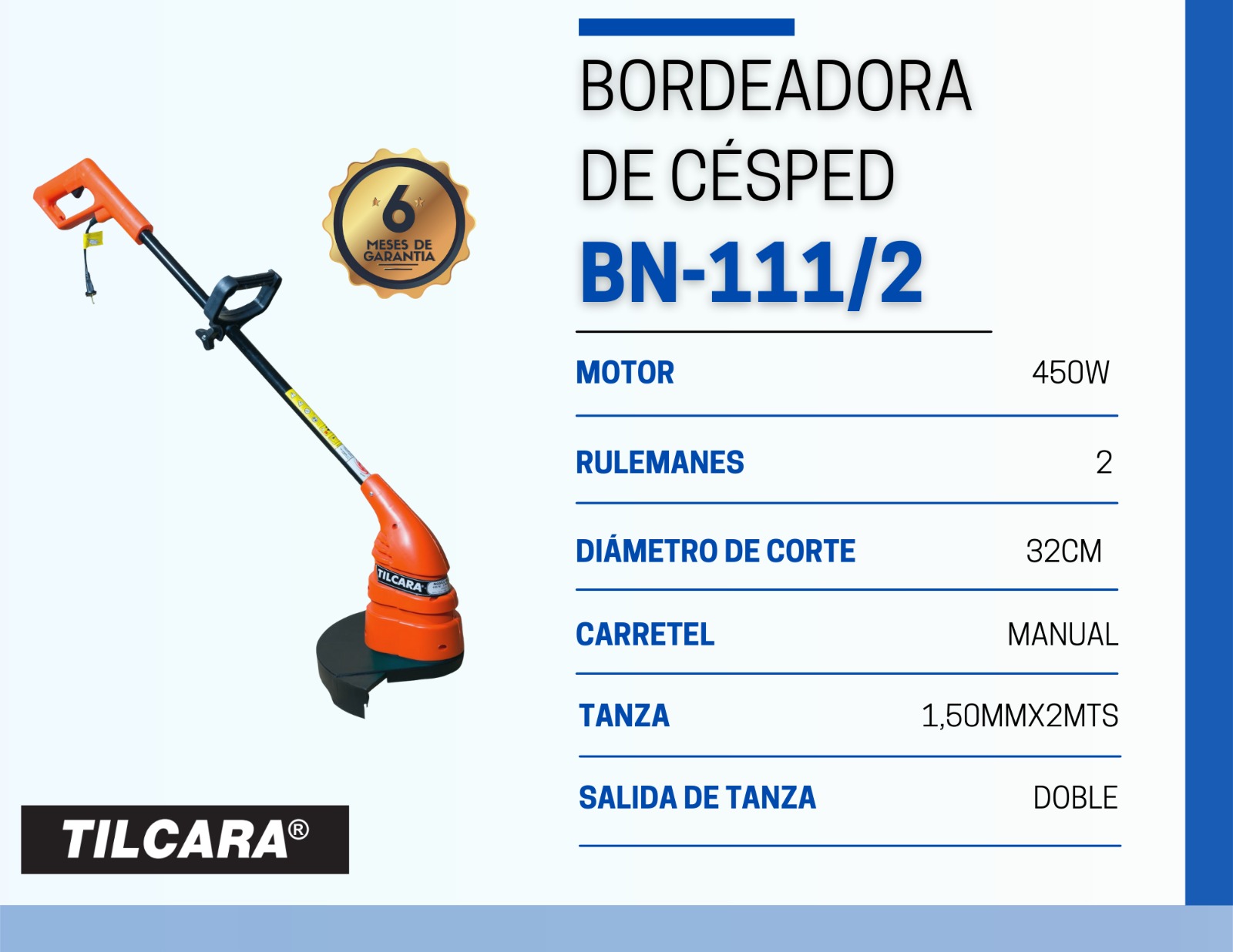 Ficha técnica bordeadora de césped BN-111/2 Tilcara