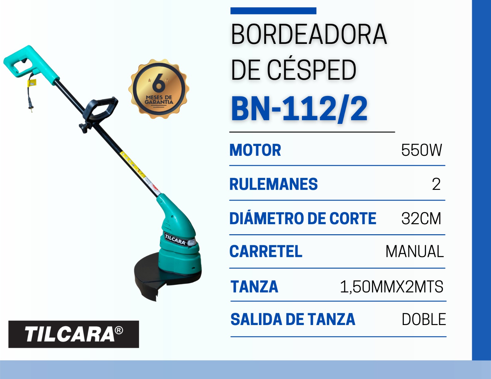 Ficha técnica bordeadora de césped BN-112/2 Tilcara