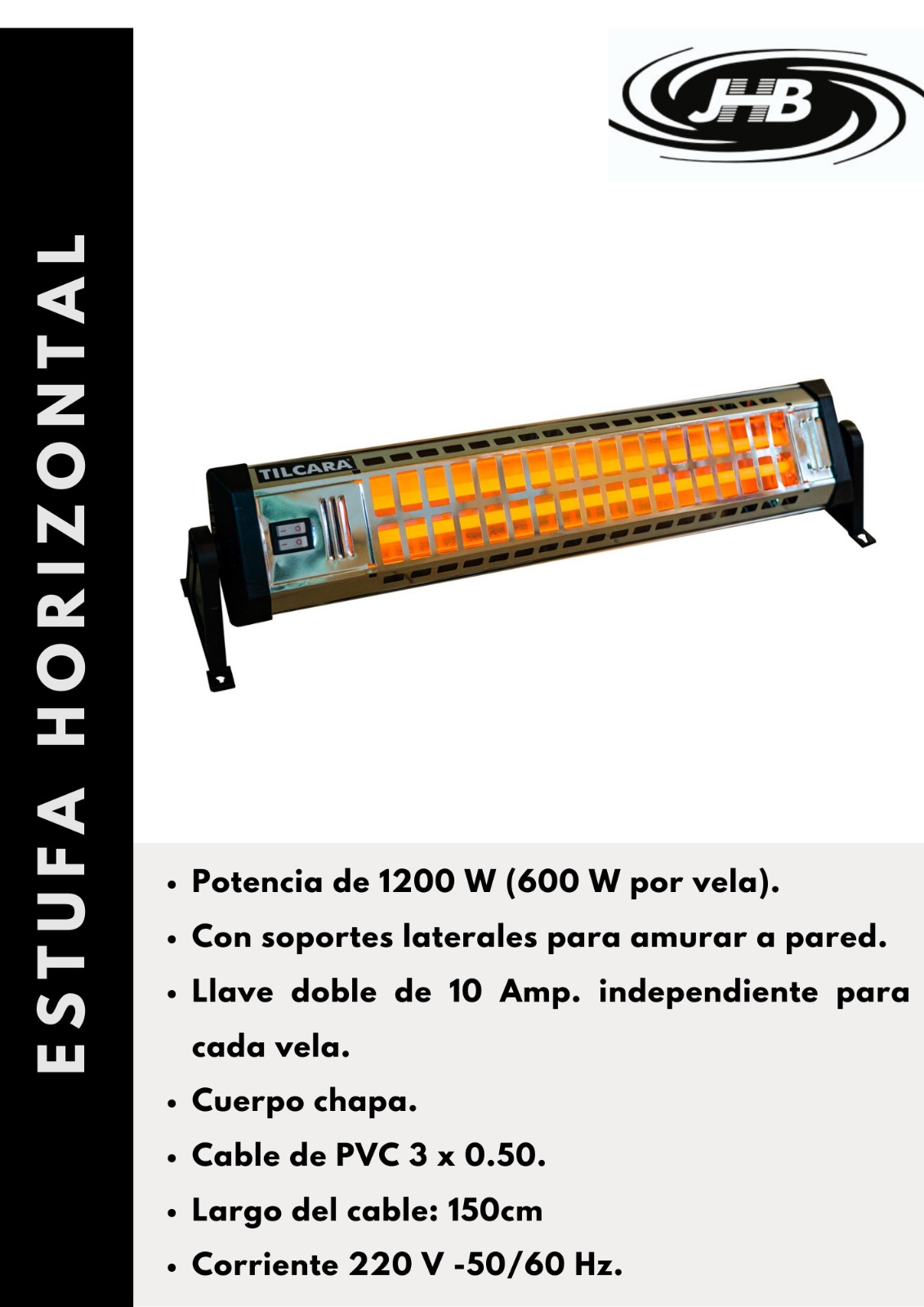 Ficha técnica estufa horizontal Tilcara