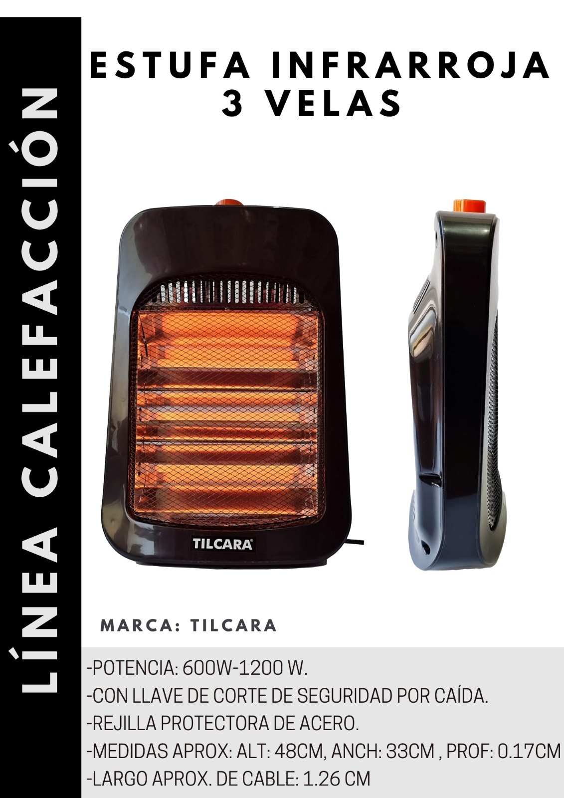 Ficha técnica estufa infrarroja Tilcara